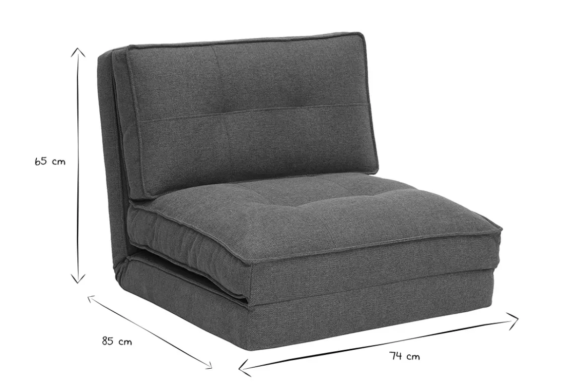 Chauffeuse 1 place convertible en tissu vert kaki SALLY