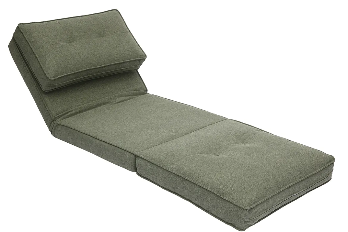 Chauffeuse 1 place convertible en tissu vert kaki SALLY