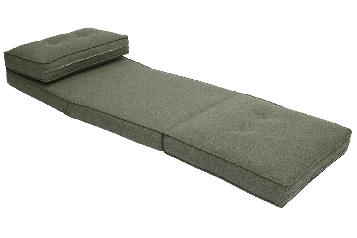 Chauffeuse 1 place convertible en tissu vert kaki SALLY