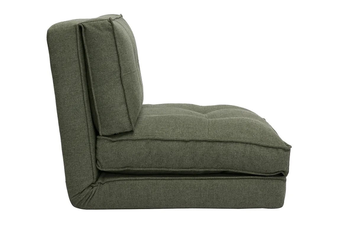 Chauffeuse 1 place convertible en tissu vert kaki SALLY