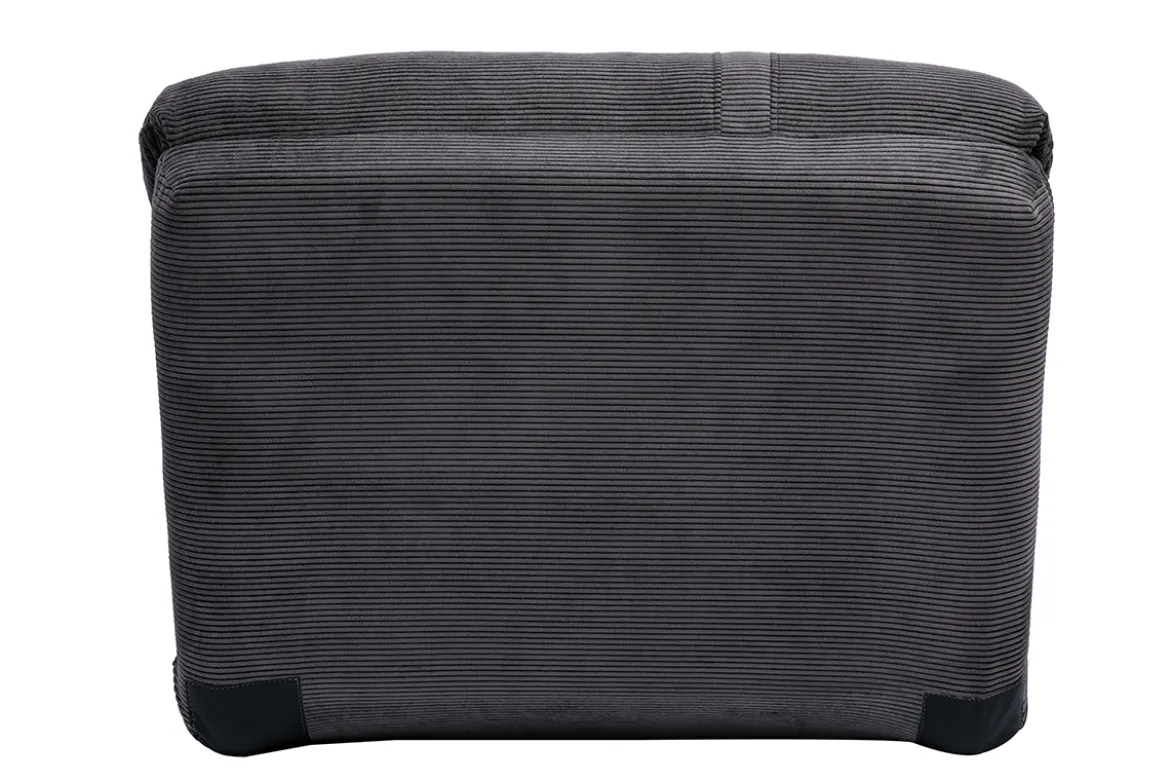 Chauffeuse 1 place convertible en tissu velours côtelé gris foncé SPENCER