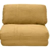 Chauffeuse 1 place convertible en tissu velours côtelé jaune curry SPENCER