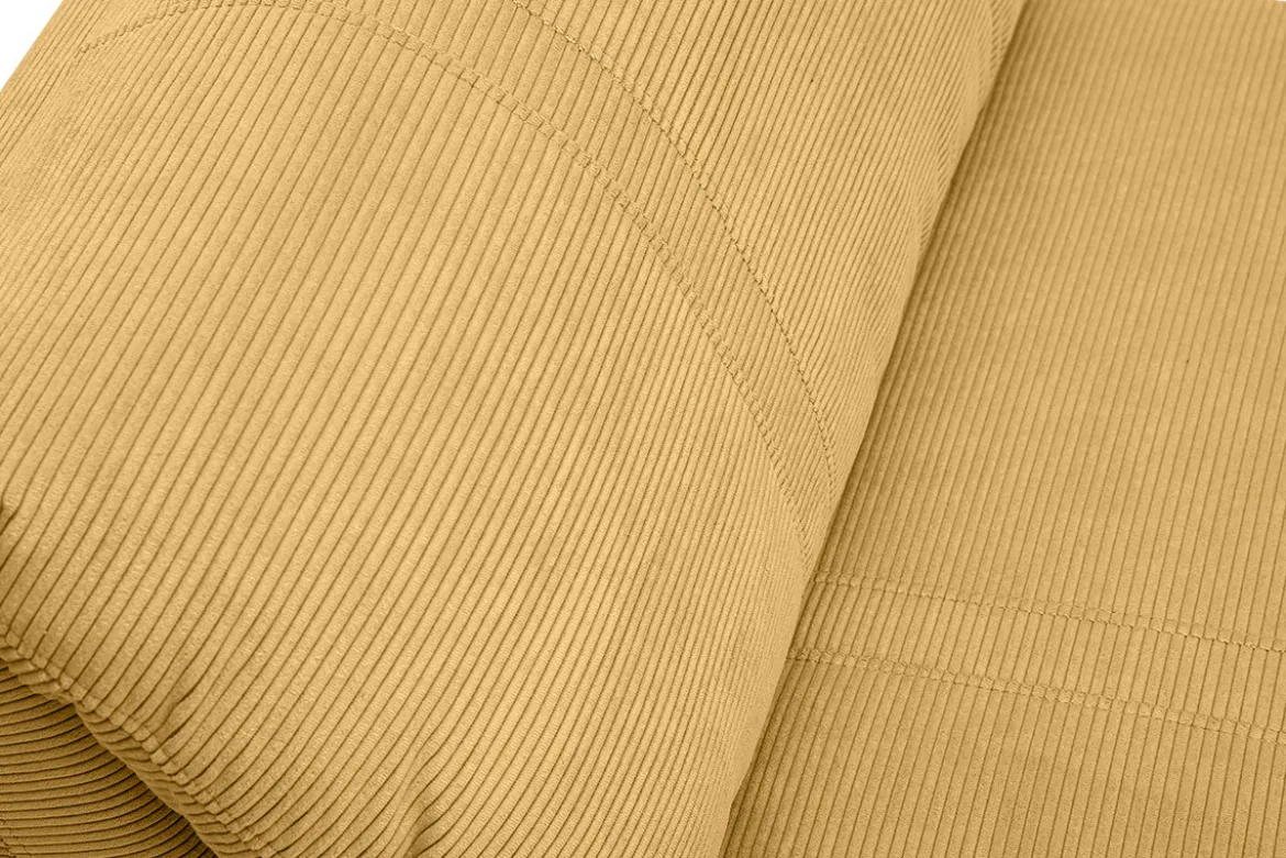Chauffeuse 1 place convertible en tissu velours côtelé jaune curry SPENCER