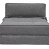 Chauffeuse 1 place convertible en tissu gris KATY