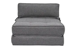 Chauffeuse 1 place convertible en tissu gris KATY
