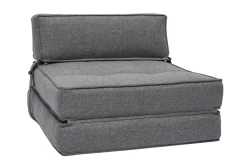 Chauffeuse 1 place convertible en tissu gris KATY