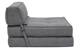 Chauffeuse 1 place convertible en tissu gris KATY