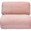 Chauffeuse 1 place convertible en tissu velours côtelé rose SPENCER