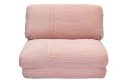 Chauffeuse 1 place convertible en tissu velours côtelé rose SPENCER