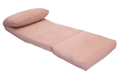 Chauffeuse 1 place convertible en tissu velours côtelé rose SPENCER