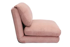 Chauffeuse 1 place convertible en tissu velours côtelé rose SPENCER