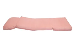 Chauffeuse 1 place convertible en tissu velours côtelé rose SPENCER
