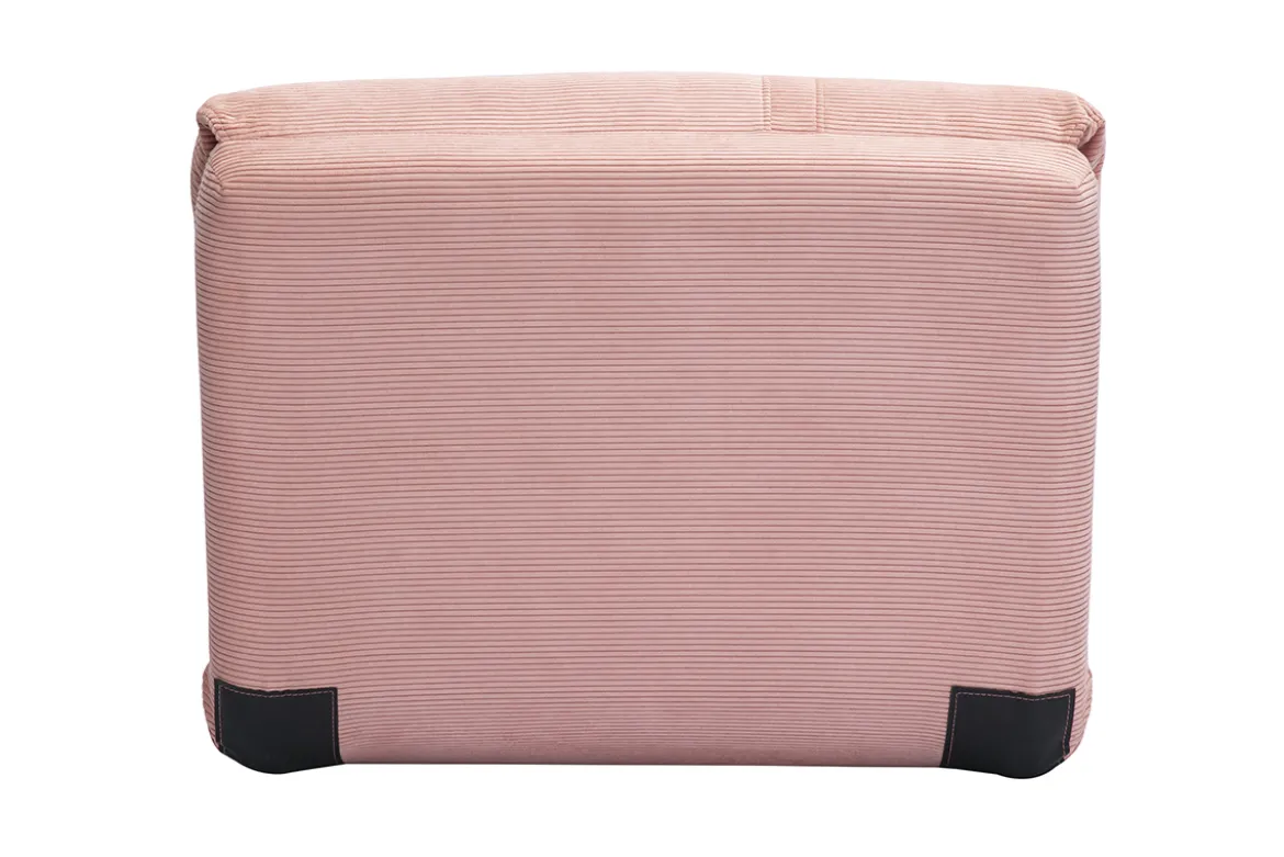 Chauffeuse 1 place convertible en tissu velours côtelé rose SPENCER