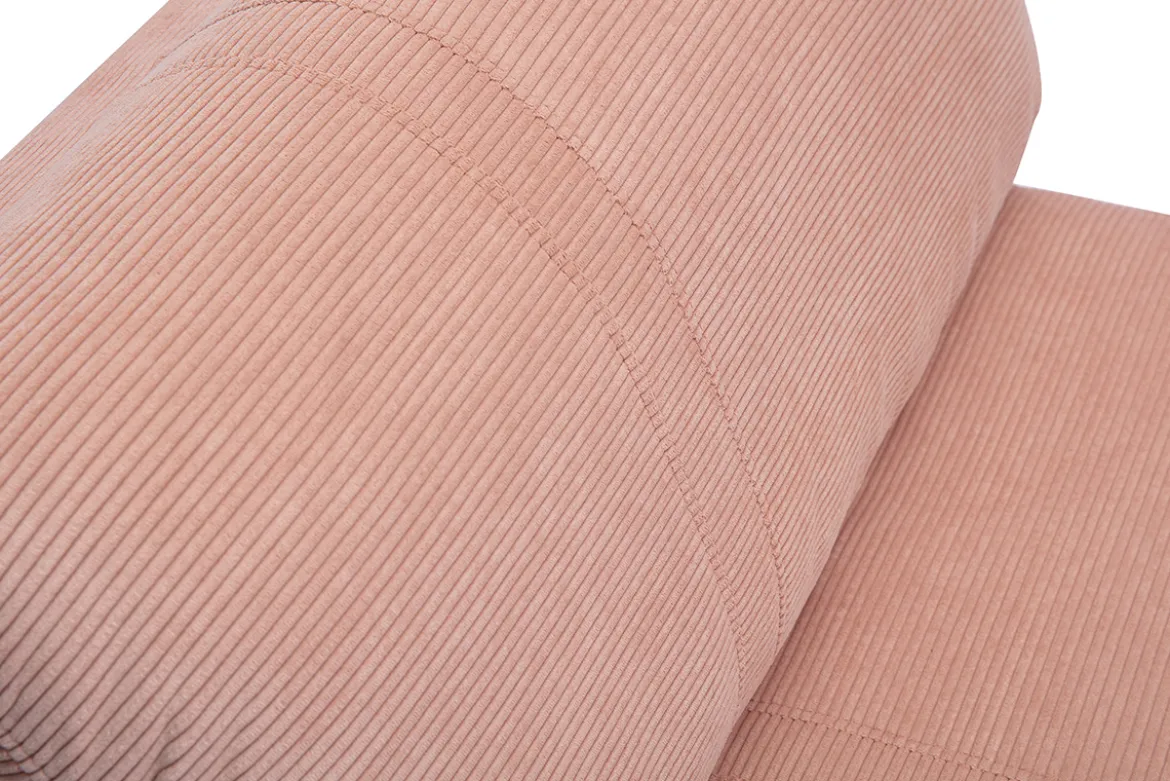 Chauffeuse 1 place convertible en tissu velours côtelé rose SPENCER