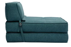 Chauffeuse 1 place convertible en tissu bleu canard KATY