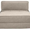 Chauffeuse 1 place convertible en tissu taupe KATY
