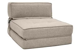 Chauffeuse 1 place convertible en tissu taupe KATY
