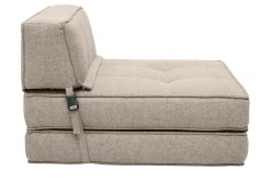 Chauffeuse 1 place convertible en tissu taupe KATY