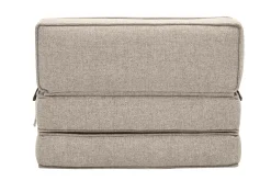 Chauffeuse 1 place convertible en tissu taupe KATY