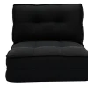 Chauffeuse 1 place convertible en tissu noir SALLY