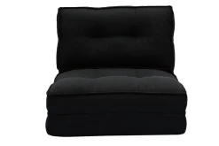 Chauffeuse 1 place convertible en tissu noir SALLY