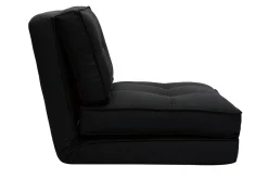 Chauffeuse 1 place convertible en tissu noir SALLY