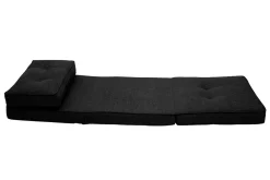 Chauffeuse 1 place convertible en tissu noir SALLY