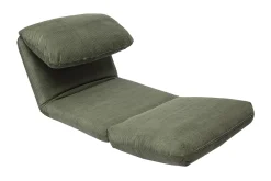 Chauffeuse 1 place convertible en tissu velours côtelé vert kaki SPENCER