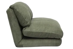 Chauffeuse 1 place convertible en tissu velours côtelé vert kaki SPENCER