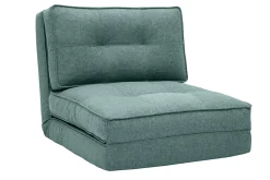 Chauffeuse 1 place convertible en tissu vert de gris SALLY