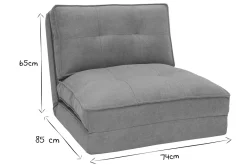 Chauffeuse 1 place convertible en tissu vert de gris SALLY