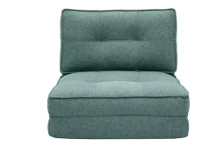 Chauffeuse 1 place convertible en tissu vert de gris SALLY