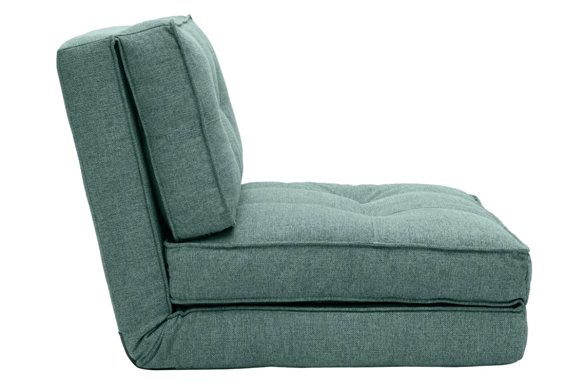 Chauffeuse 1 place convertible en tissu vert de gris SALLY