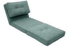 Chauffeuse 1 place convertible en tissu vert de gris SALLY