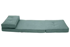 Chauffeuse 1 place convertible en tissu vert de gris SALLY