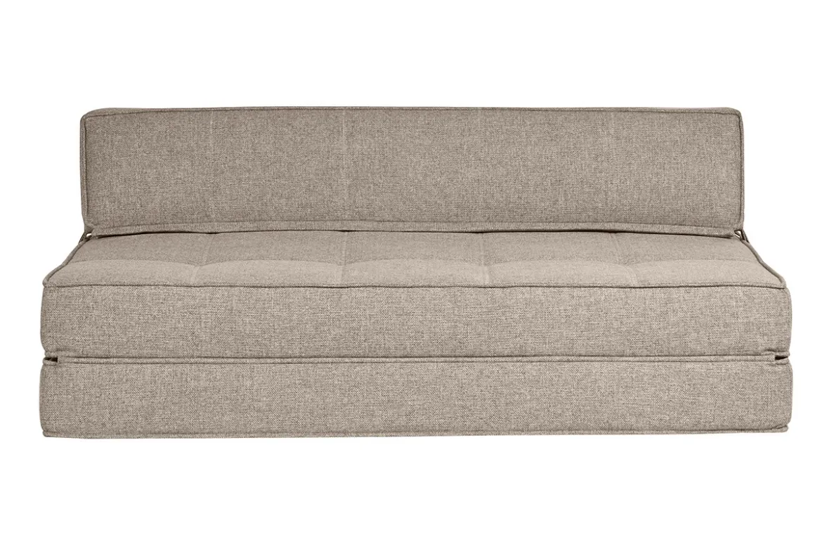 Chauffeuse 2 places convertible en tissu taupe KATY