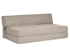 Chauffeuse 2 places convertible en tissu taupe KATY