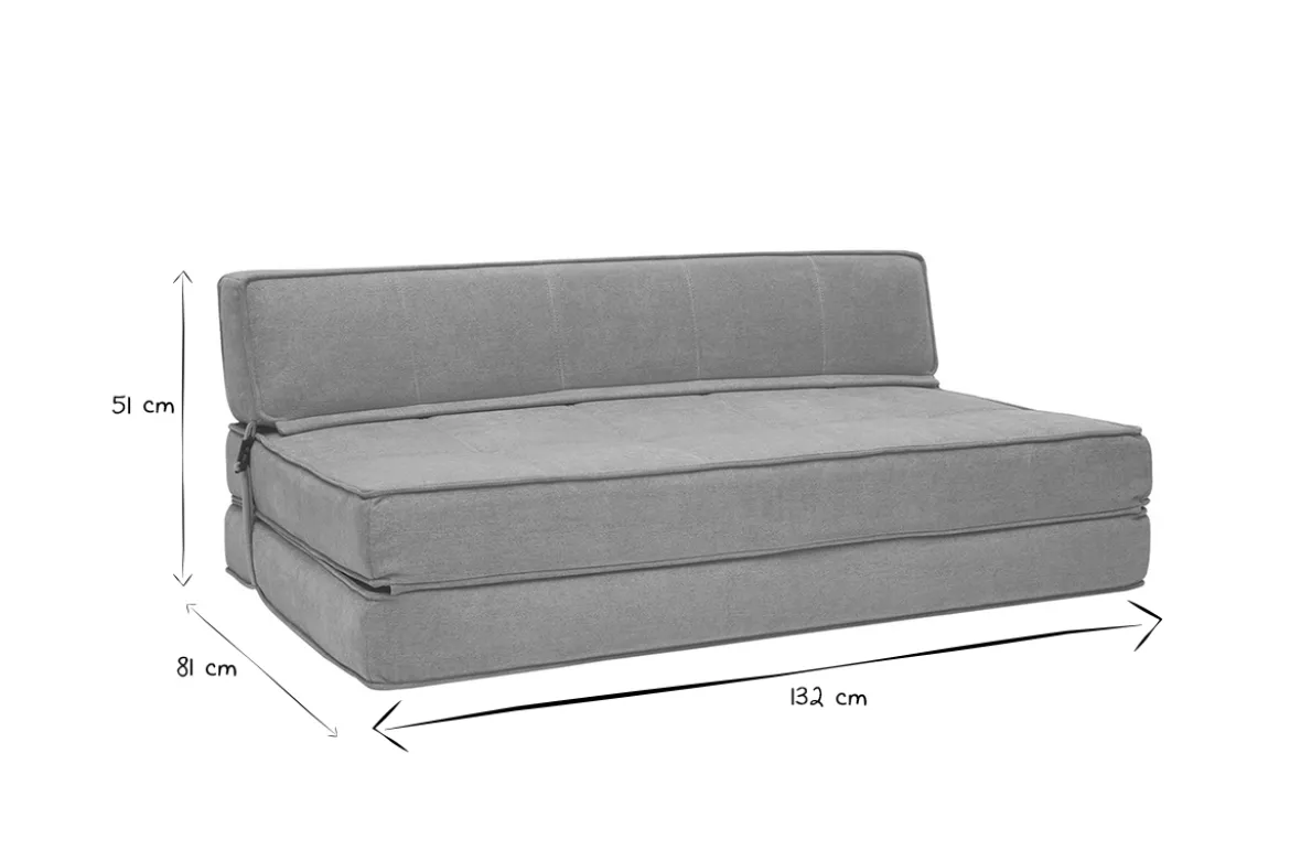 Chauffeuse 2 places convertible en tissu taupe KATY