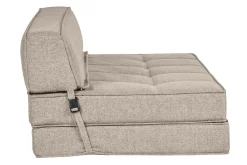 Chauffeuse 2 places convertible en tissu taupe KATY
