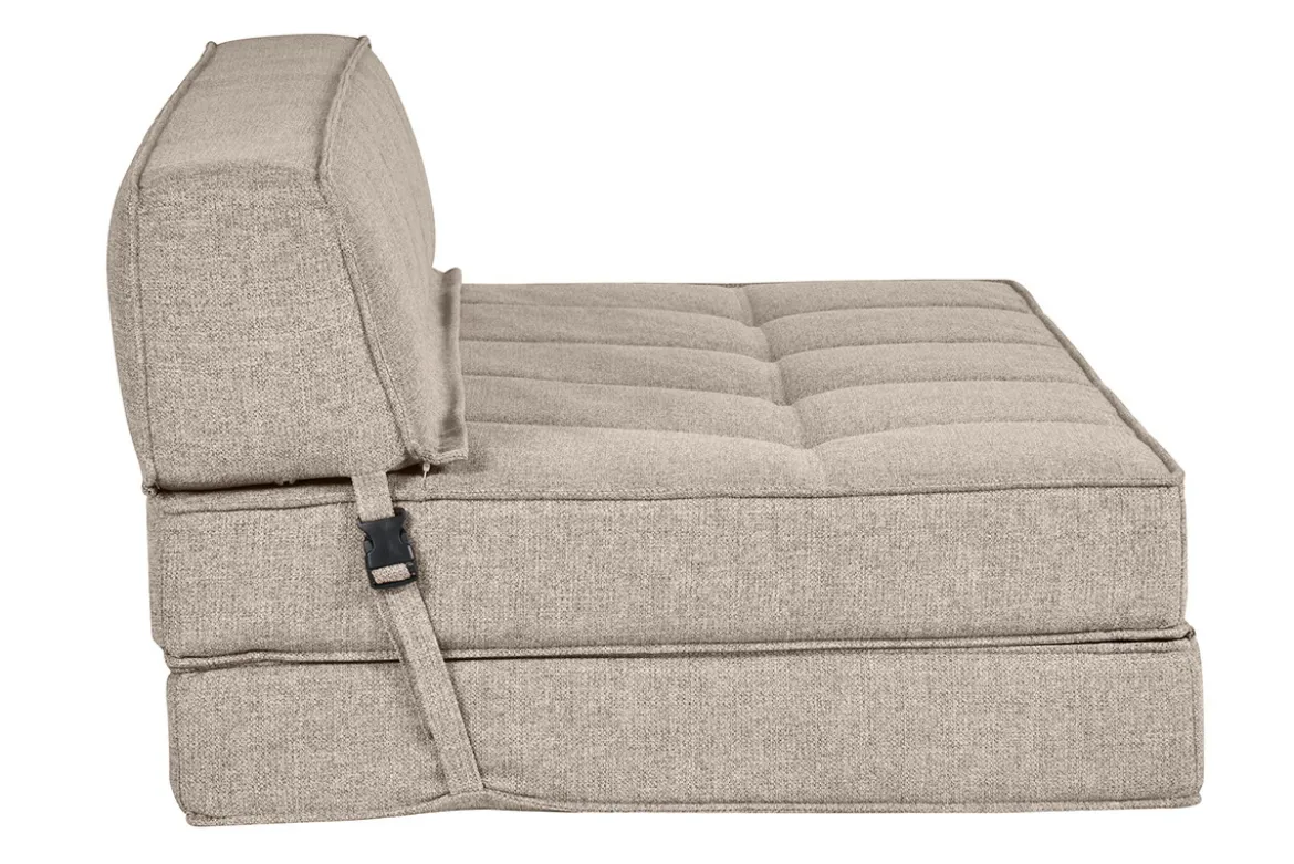 Chauffeuse 2 places convertible en tissu taupe KATY