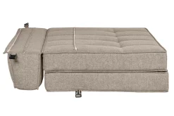 Chauffeuse 2 places convertible en tissu taupe KATY