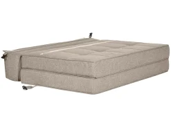 Chauffeuse 2 places convertible en tissu taupe KATY