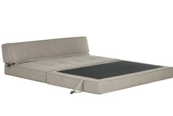 Chauffeuse 2 places convertible en tissu taupe KATY