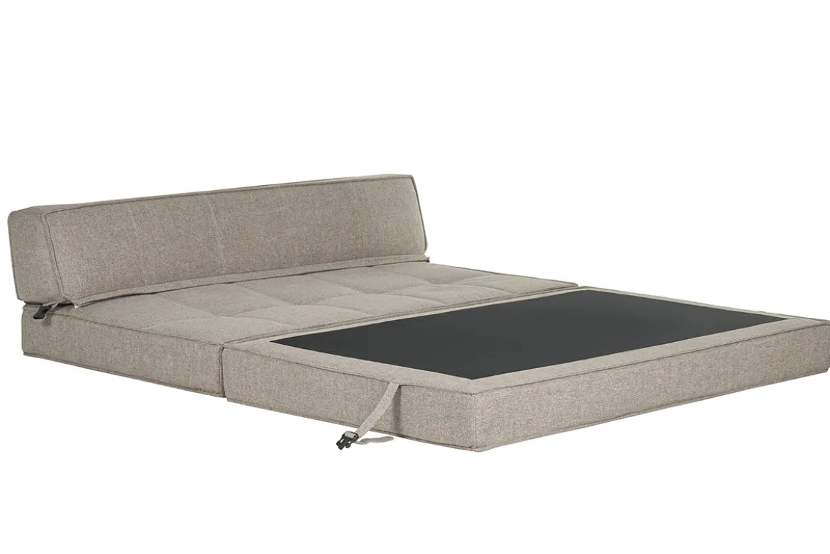 Chauffeuse 2 places convertible en tissu taupe KATY