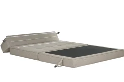 Chauffeuse 2 places convertible en tissu taupe KATY