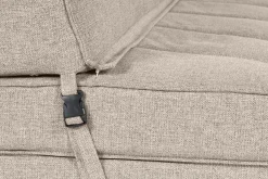 Chauffeuse 2 places convertible en tissu taupe KATY
