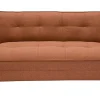 Chauffeuse 2 places convertible en tissu terracotta SALLY