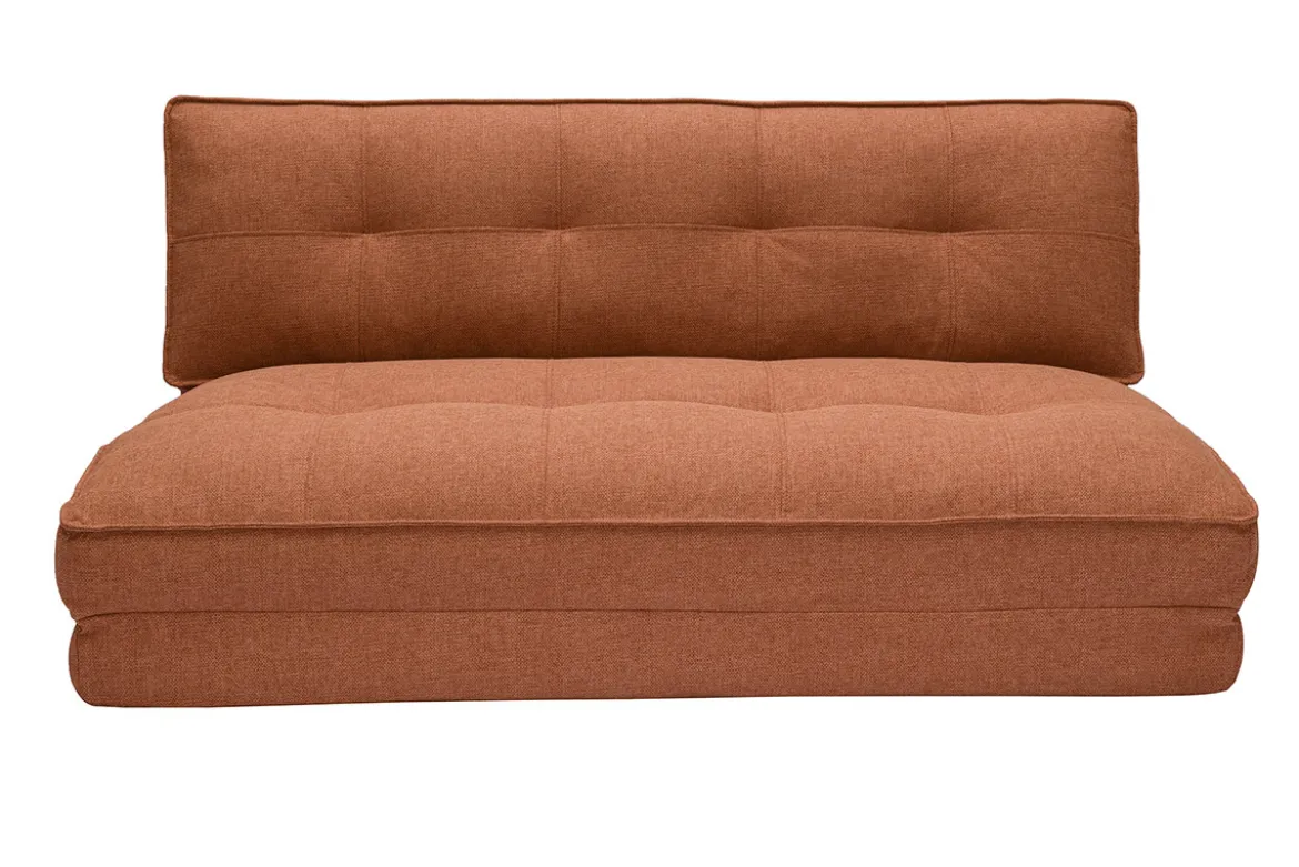 Chauffeuse 2 places convertible en tissu terracotta SALLY