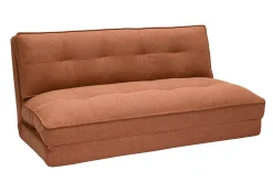 Chauffeuse 2 places convertible en tissu terracotta SALLY