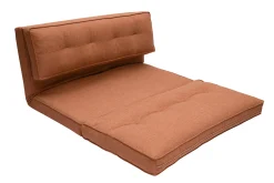 Chauffeuse 2 places convertible en tissu terracotta SALLY